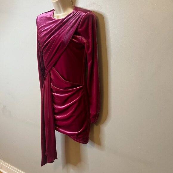 Michael Costello X Revolve "Hollie" Velvet Long Sleeve Mini Dress (S) NWT - Picture 5 of 10